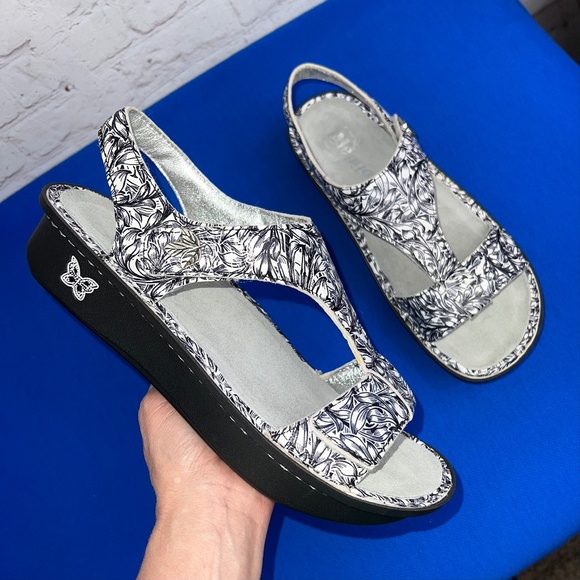 Alegria Shoes - |•ALEGRIA•| Ken-769 Floral Leather Slingback Sandals Size 40